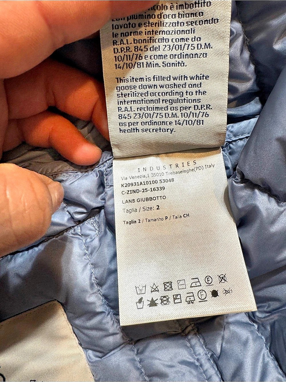 Moncler Longue Saison Puffer Jacket in Blue Size 2 Like New - Picture 10 of 16